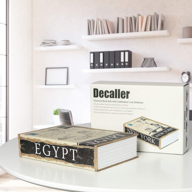 Decaller صندوق أمان مخفي مع قفل تركيبي، صندوق قفل معدني سري مخفي، 9 1/2" × 6 1/5" × 2 1/5"، مصر - Image 5